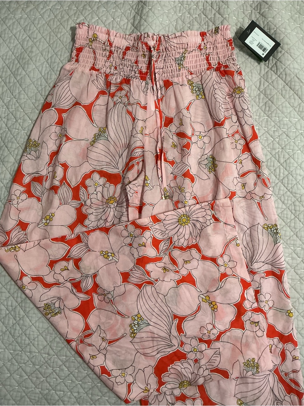 NWT Kate Spade Coastal Garden Wide Leg Cover Up Pants Goji Berry Size XS
